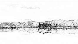 素描山水