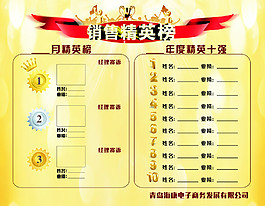 销售精英榜 荣誉榜