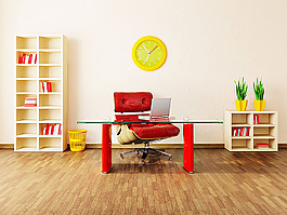 可爱风格书房装潢设计