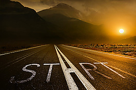 夕阳黄昏道路风景