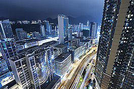 繁华城市里的夜景