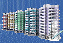 3D建筑模型与立体格子空间