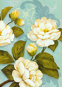 鲜花油画无框画图片