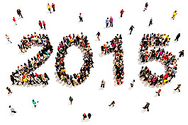 人物组成的2015字体