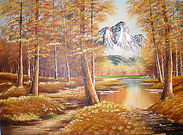 无框雪山风景画