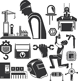 创意建筑工人图案
