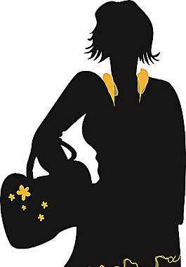 黄色服饰花纹美女