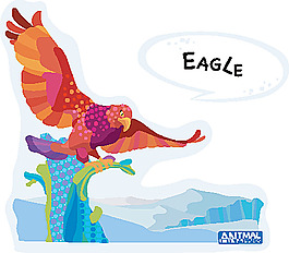 树枝上的卡通老鹰