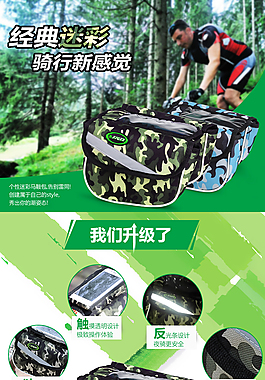 骑行装备迷彩马鞍包详情页