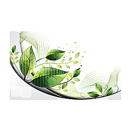 梦幻绿叶花纹