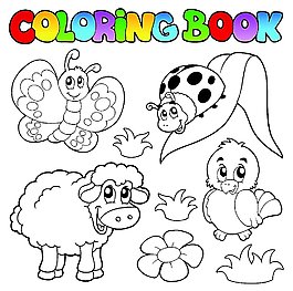 卡通昆虫与动物简笔画