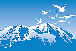雪山与白鸽