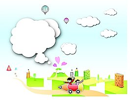 对话框热气球素材