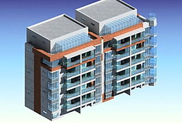 现代住宅区建筑3D模型设计