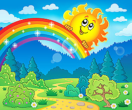 彩虹背景矢量素材