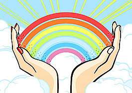 彩虹背景矢量素材