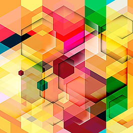 梦幻炫彩六边形背景