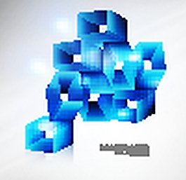蓝色立体背景设计