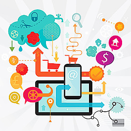 智能手机平板电脑插画