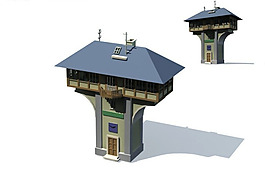 丁字形欧式建筑3D模型图