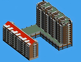 多层住宅建筑群3d模型
