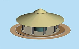 圆形亭子设计城市景观3D模型