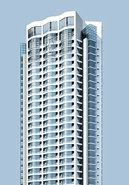 板式商住楼3D模型