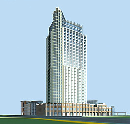 高层公共建筑商业大厦3D模型