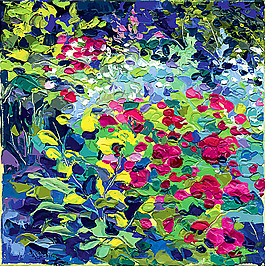 美丽鲜花风景油画