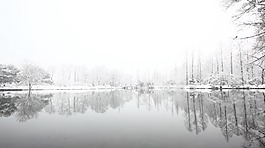 湖面雪景