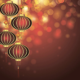 灯笼梦幻光斑背景