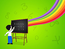 正在黑板上计算公式的学生