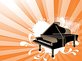 钢琴和放射背景