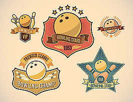 怀旧保龄球运动标签