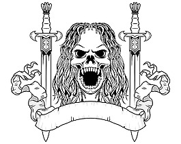 双剑与骷髅插画
