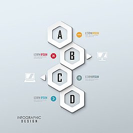 六边形字母标签