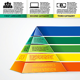 彩色金字塔图表设计