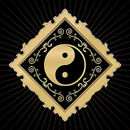 太极花纹边框