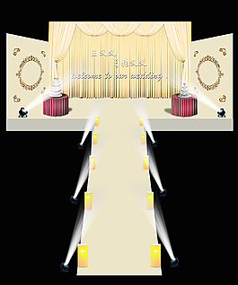 香槟色婚礼现场效果图