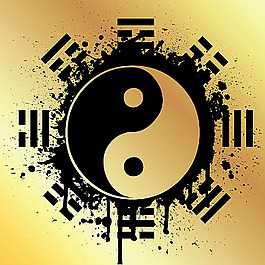太极八卦墨迹喷溅