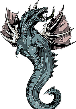 卡通海怪插画