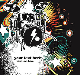 架子鼓插画背景