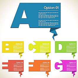镂空字母彩色纸卡图表