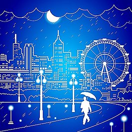 城市风景插画