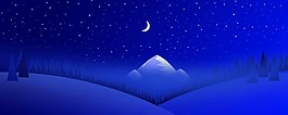 卡通森林夜景