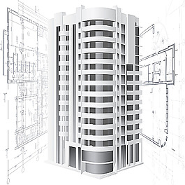 高樓與建築設計圖紙