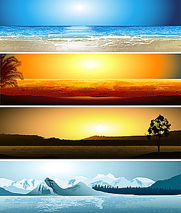 卡通自然风光背景素材