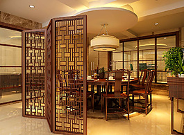 中式餐厅模型