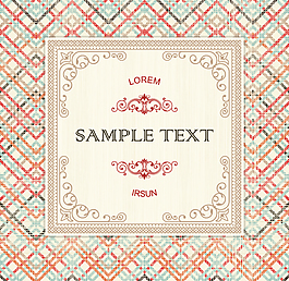 复古菱形格文本背景矢量素材下载