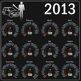 2013年挂历汽车仪表盘图案